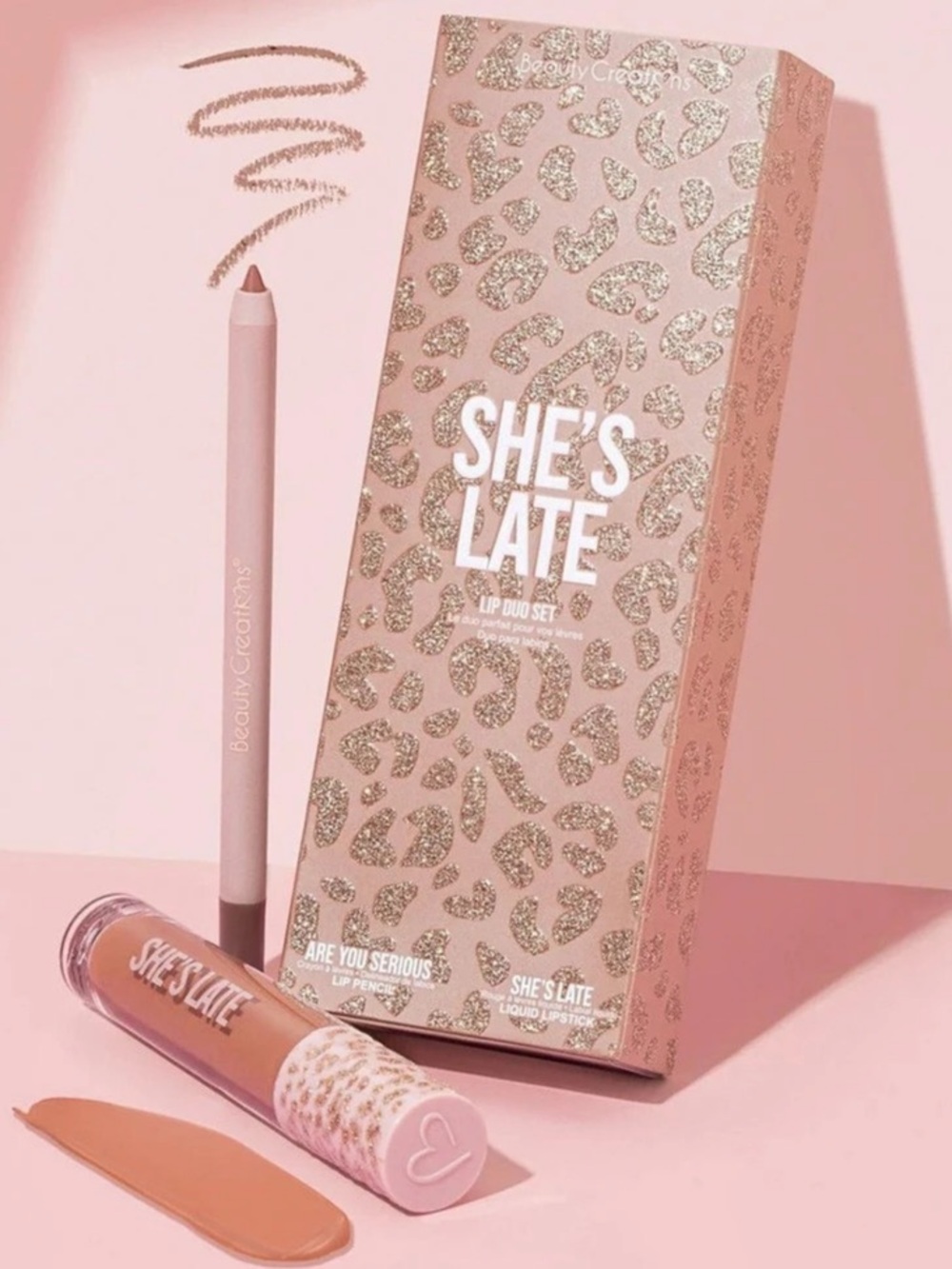 Beauty Creations She's Late Lip Duo Set Pink & Orange